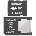 SanDisk 1GB Memory Stick Micro M2 Card (SDMSM2-001G, Bulk)